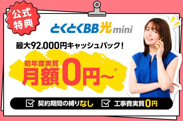 GMOとくとくBB光miniのトップ画像