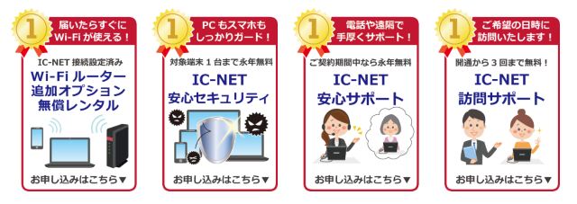 ドコモ光×icnetのセキュリティオプション無料