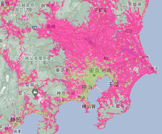 楽天ターボの提供エリア