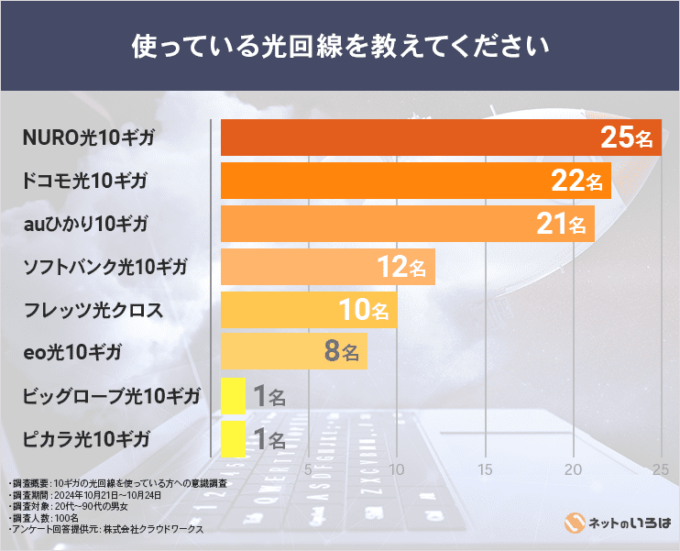 使っている光回線10ギガの内訳