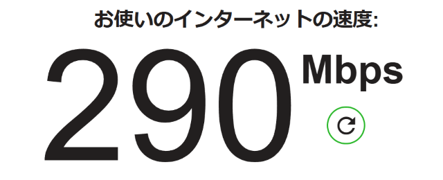 通信速度の測定家kkはMbpsで表示される